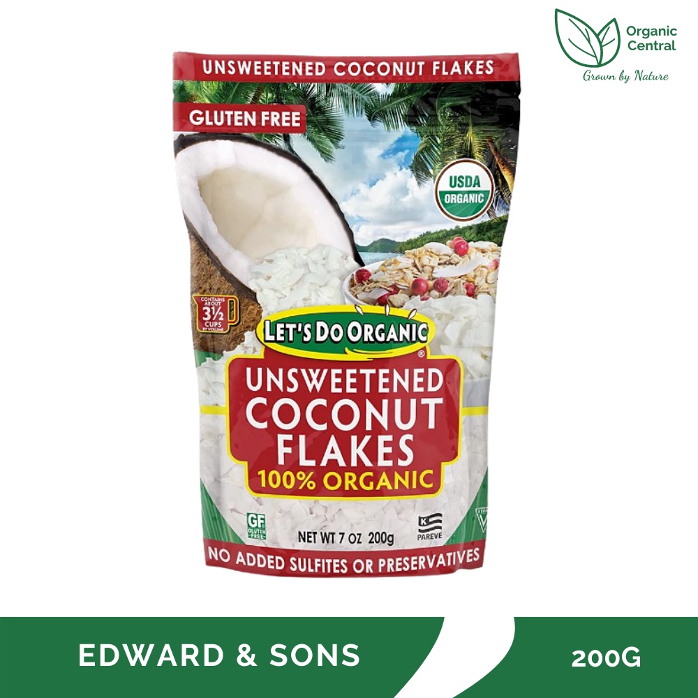 Edward & Sons Let's Do Organic Organic Unsweetened Coconut Flakes 200G
