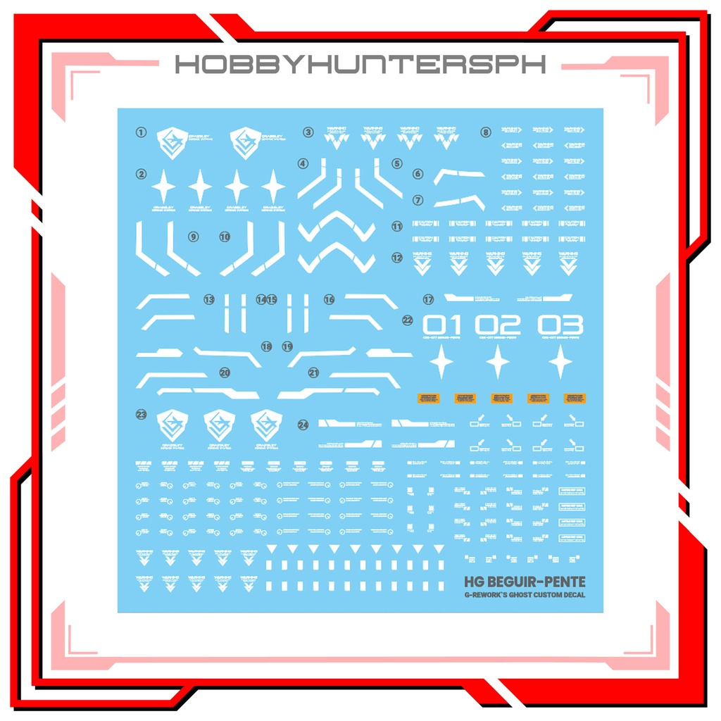 G-Rework HG Beguir Pente Waterslide Decals | Shopee Philippines