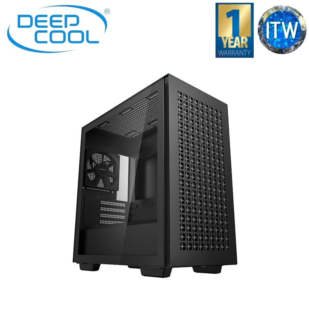 DeepCool CH370 Black Mini-ITX/Micro-ATX Tempered Glass PC Case (R-CH370 ...