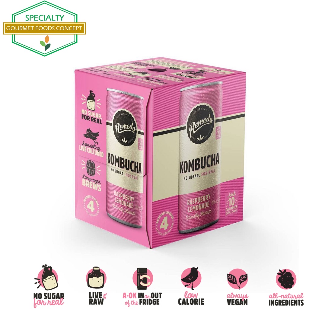 Liquid Remedy Kombucha Raspberry Lemonade 12oz Can - Remedy - View #9