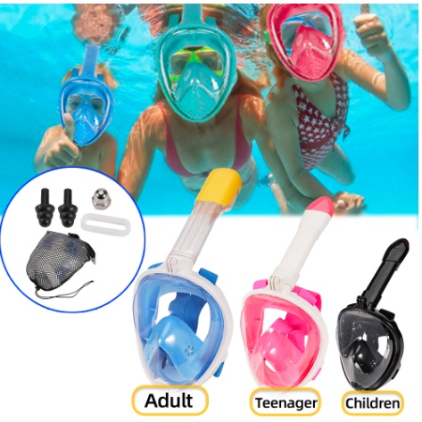 Full Face Adult /kid Swim Mask Set Diving Respirator Upgraded Breathing ...