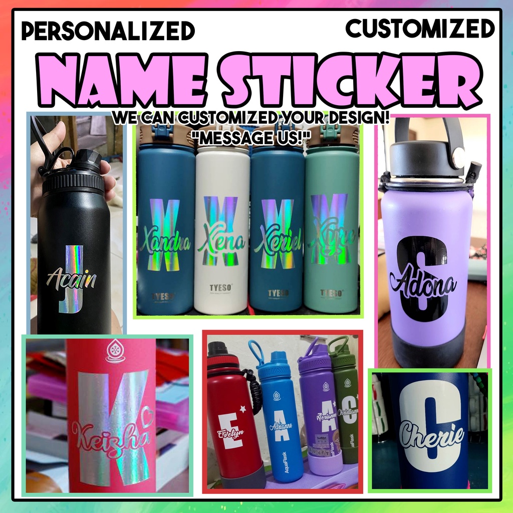 Personalized Name Sticker Decals Initial Name Design Vinyl Decals