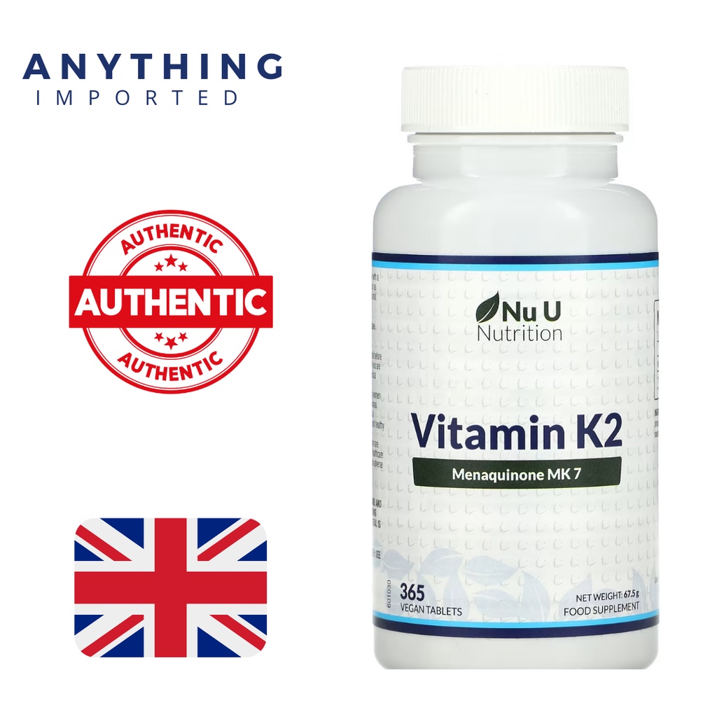 1 YEAR SUPPLY 365 PCS Tablets Vitamin K2 MK7 Menaquinone 7 by NU U