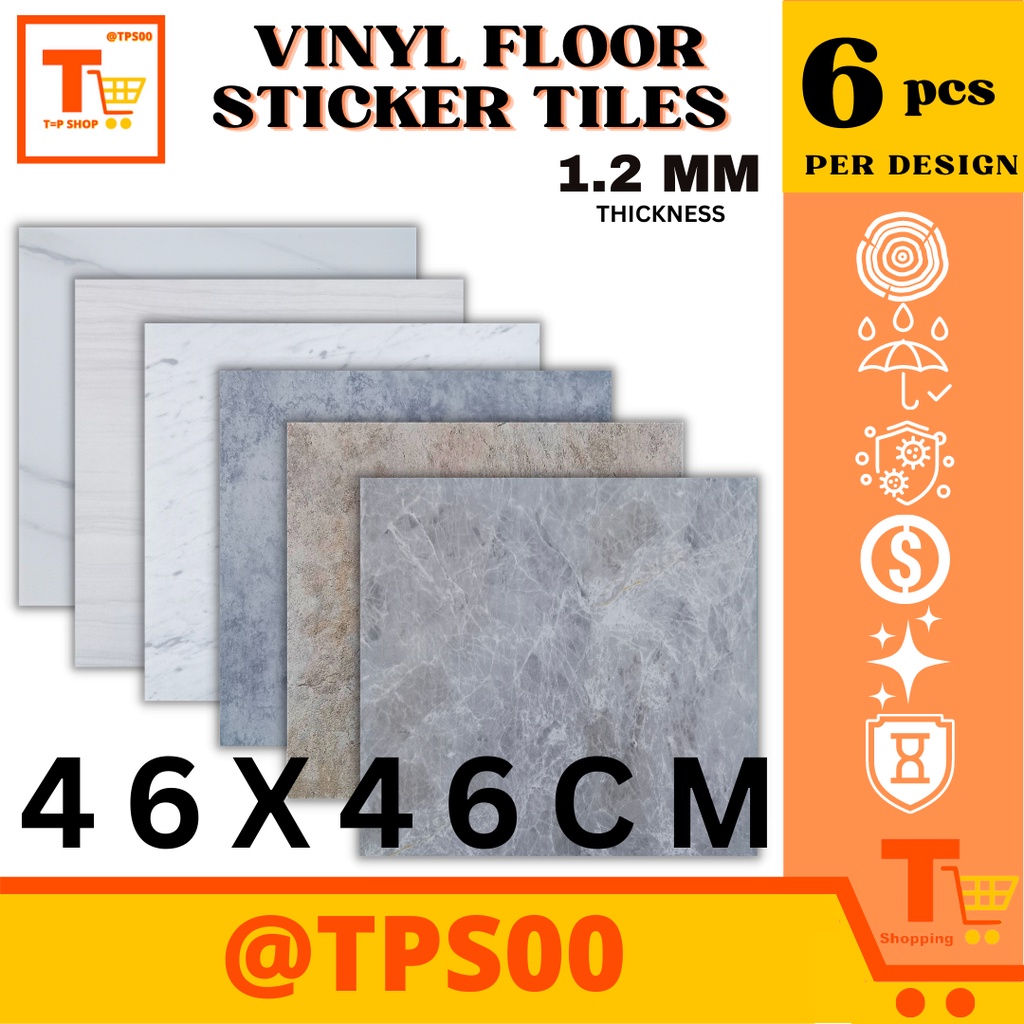 6PCS/SET FLOOR STICKER VINYL TILES 