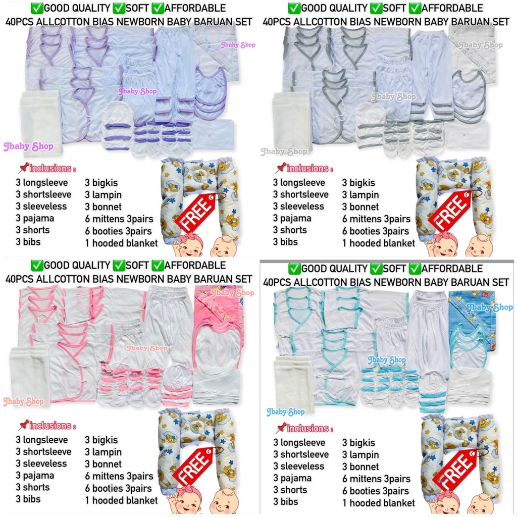 43pcs FREE BOLSTER SET NEWBORN COTTON BARUAN SET | Shopee Philippines