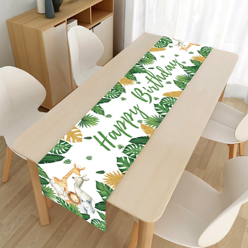 180x35CM Jungle Birthday Table Runner Safari Theme Party Decorations