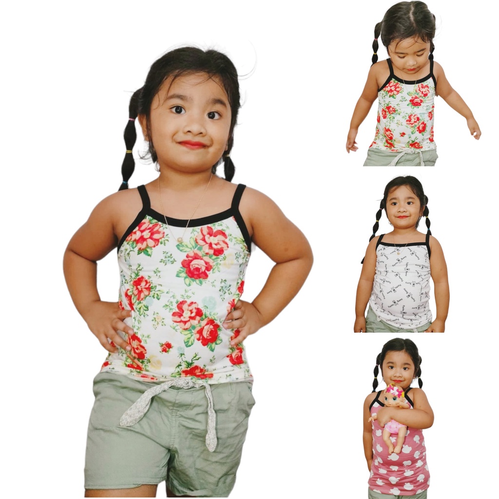 DVDEALS Spaghetti Strap Blouse - 1to7yo Girls Kids Stripe Sando ...