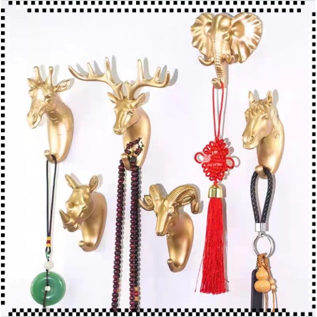 Deer Horn Wall Mounted Hanging Hook No trace DIY Hanger Rack Key Holder