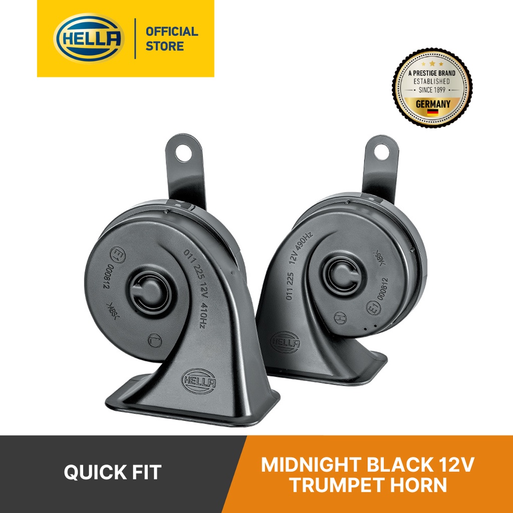 HELLA Midnight Black 12V Trumpet Horn Set Of 2 - 011 225 111 | Shopee ...