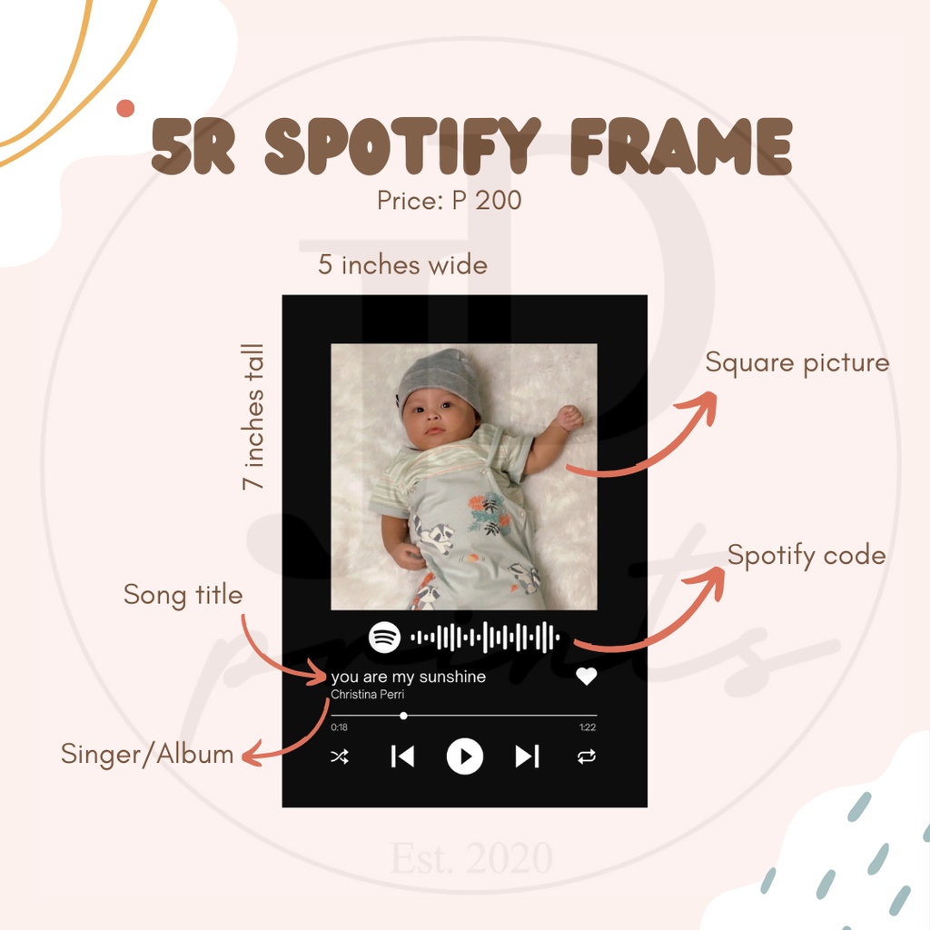 Customized Spotify Code on Frame (5R Spotify code frame) | Shopee ...