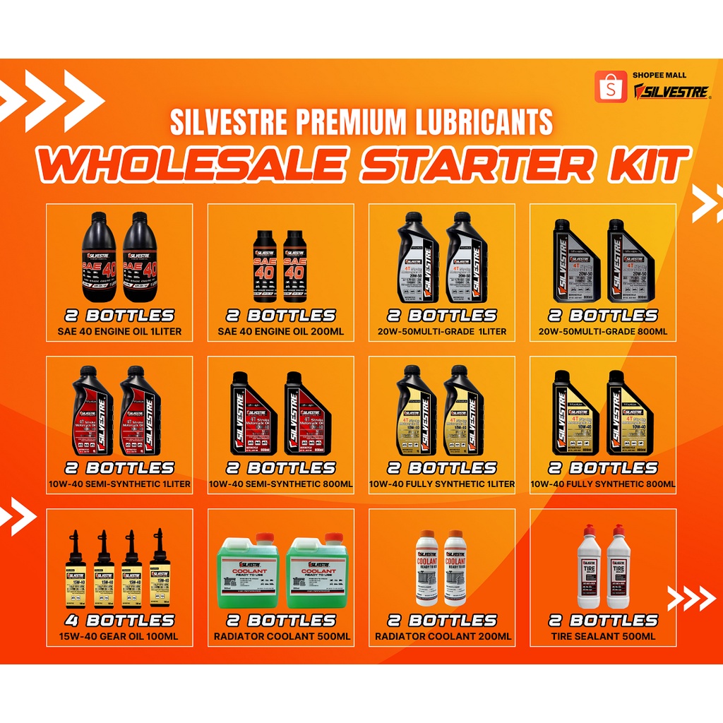 Silvestre Premium Lubricants Starter Kit (Engine Oils, Gear Oil, Tire