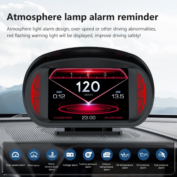 Car HUD Dual System OBD2 GPS Hud Head Up Display Speedometer Digital ...