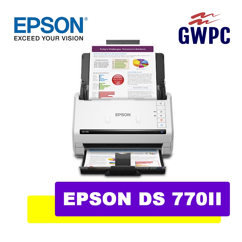 Epson WorkForce DS-770II Duplex Sheet-fed Document Scanner DS 770 DS770 ...