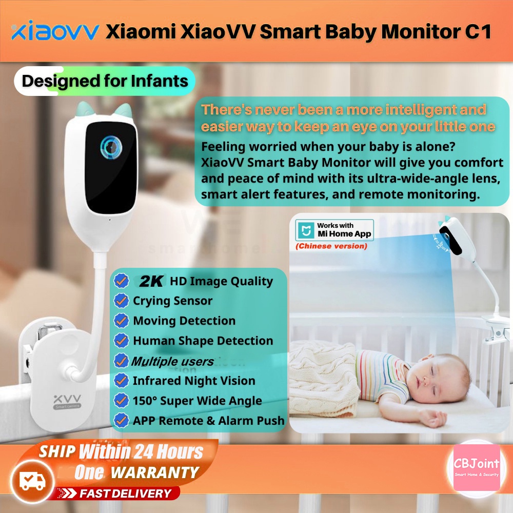 Baby monitor Xiaomi Mijia CCTV Xiaovv Baby Monitor Camera C1 Cry