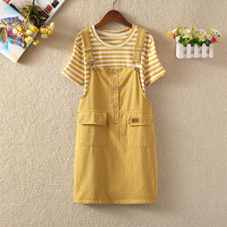 jumper dress College style suspender dress female student long skirt summer  Korean version loose and thin all-match mid
