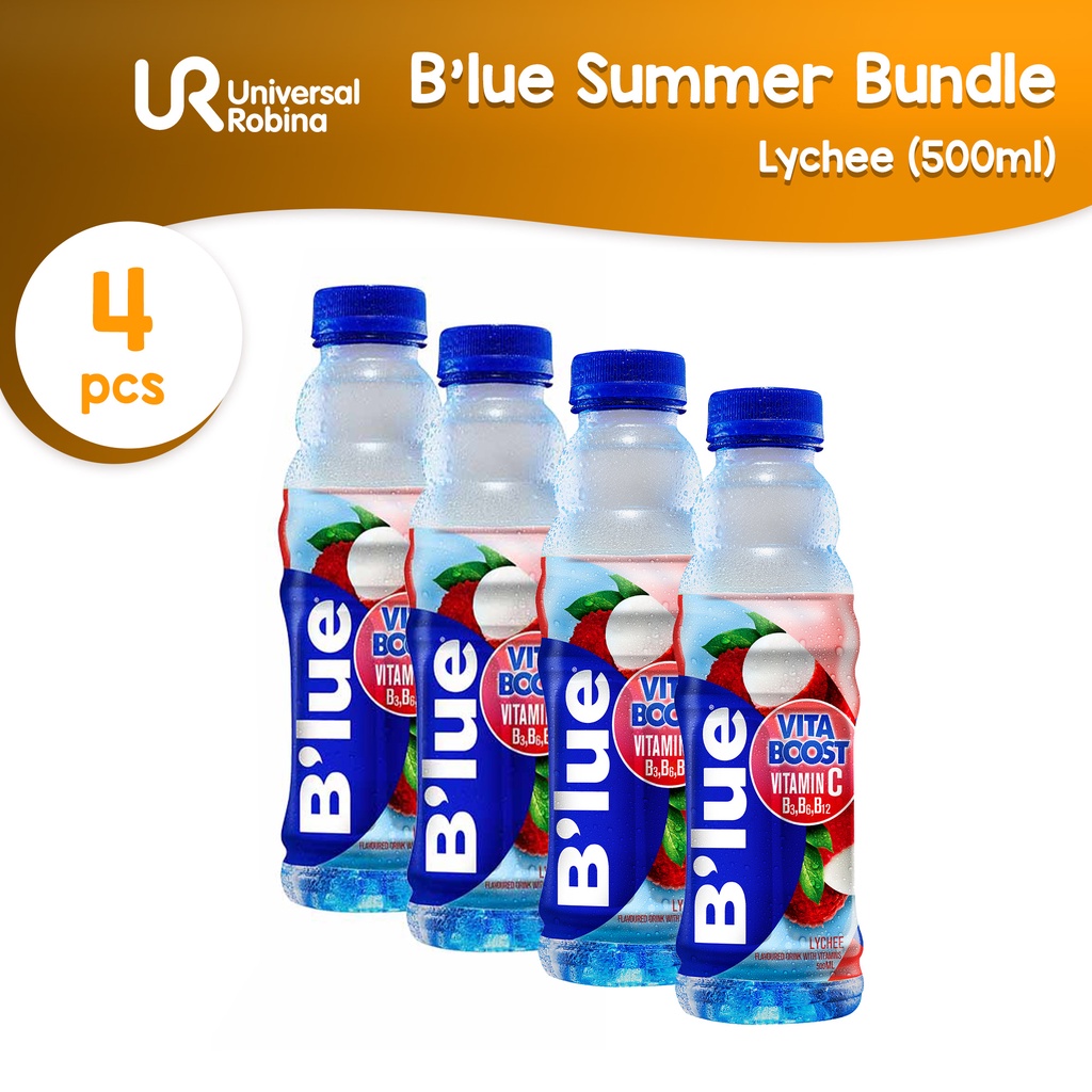 4 X B'lue Lychee Flavored Vitamin Drink (500ml) | Shopee Philippines