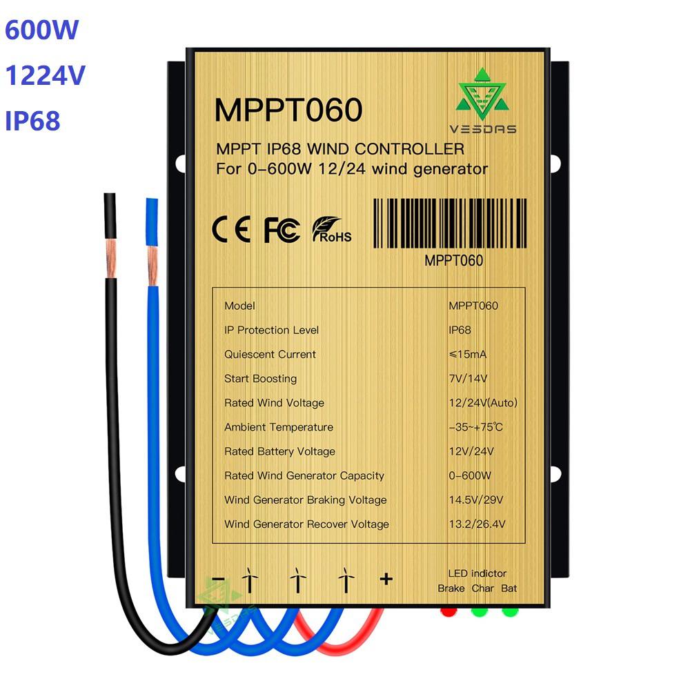 600W Auto 12V 24V MPPT Wind Charge Discharge Booster Controller ...