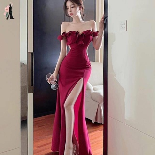 Recoal&Mall】 Fishtail formal dress women Evening Dinner Gown
