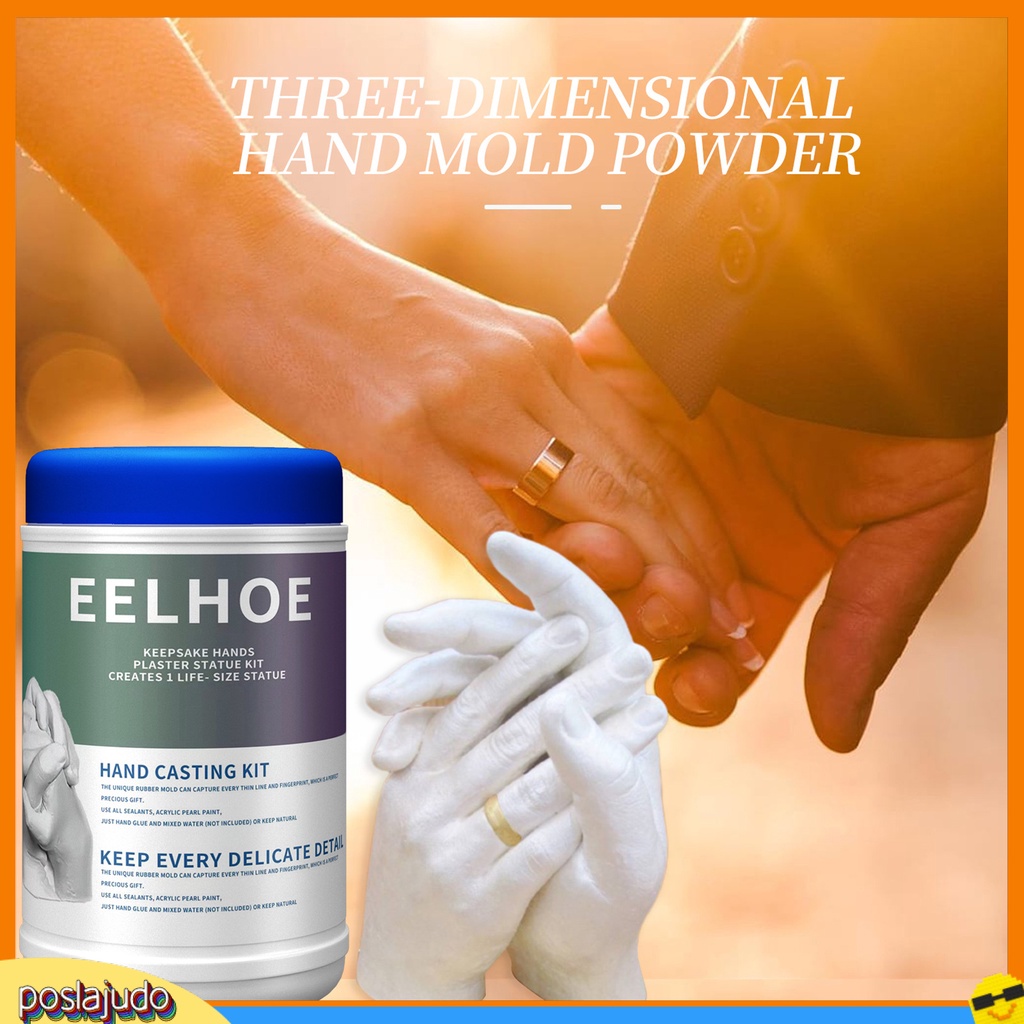 (Poslajudo) 1 Set 3D Hand Mold Power Beginner DIY Souvenir Casting Mold Powder Kit Hand Made