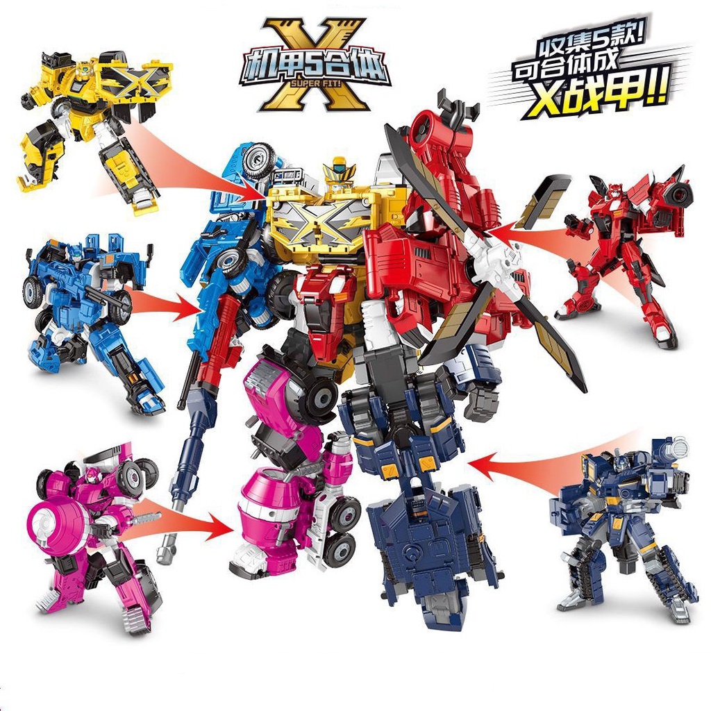 5in 1 Miniforce X Lucybot Lucy Bot Ranger Volt Sammy Max Transformer ...