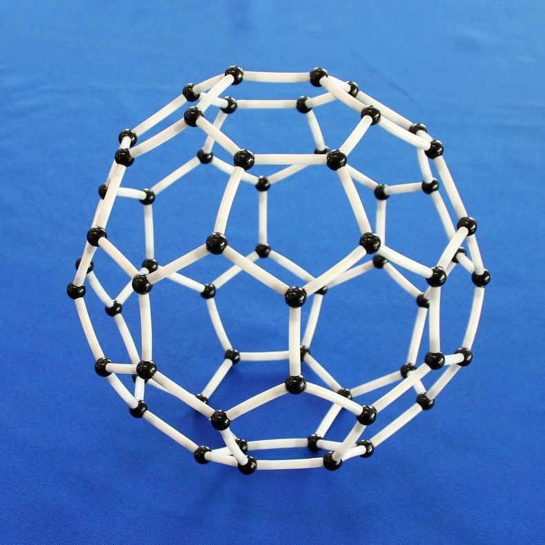 C60 molecular model carbon 60 sphere tube molecular structure model ...