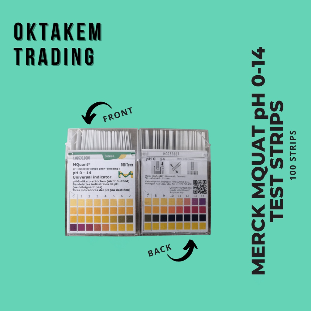 ┅Merck MQuant Non Bleeding pH 0 to 14 Test Strips Universal Indicator