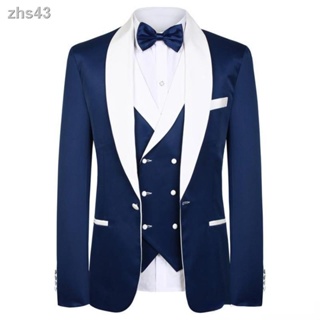 Blue Velvet Groom Wear Men Wedding Suits White Pants Smoking Jacket 2pcs  Blazer Costume Homme Outfit Wide Shawl Lapel Masculino - Tailor-made Suits  - AliExpress