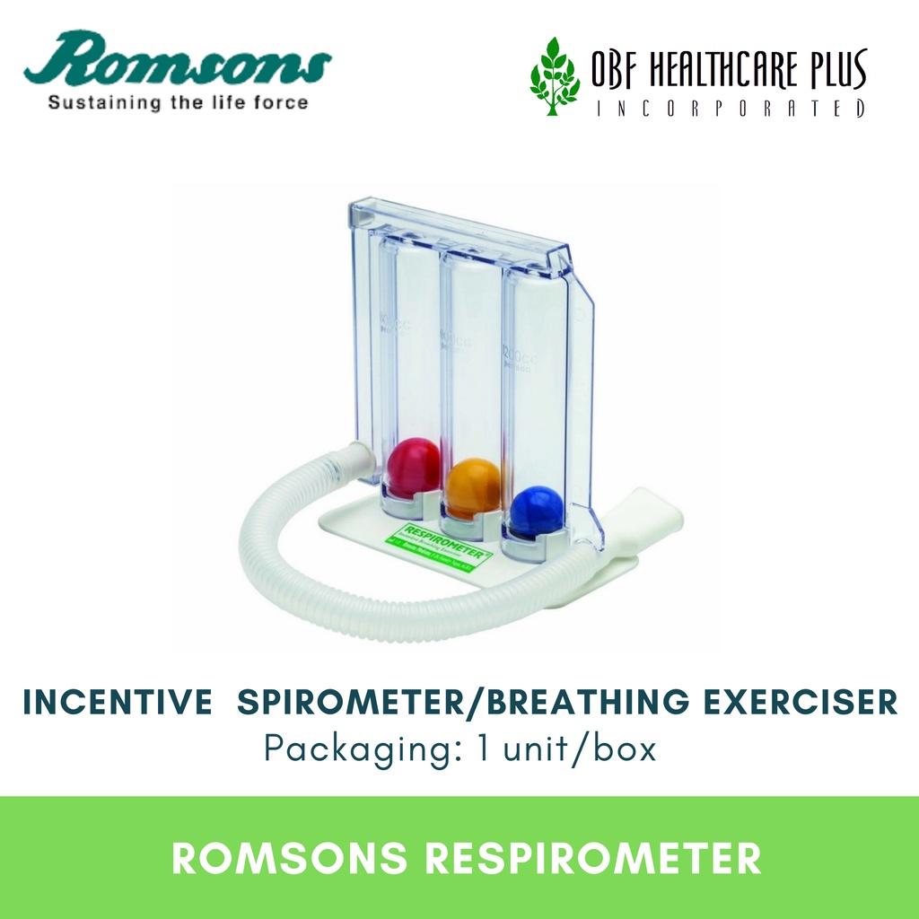 Romsons Respirometer/Incentive Spirometer/Breathing Exerciser, 1 unit