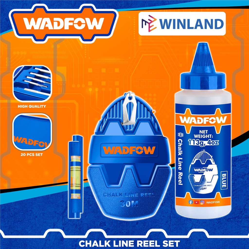 ♝☸WADFOW by Winland WHX1630 Chalk Line Reel Set 113g/4oz Pitik with