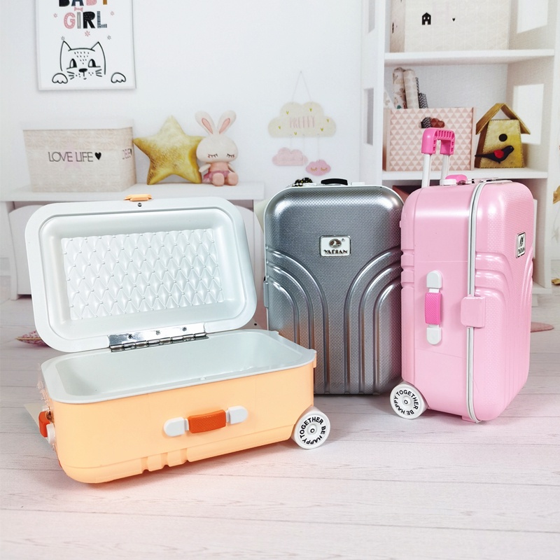 [Soft] 15cm 20cm doll bjd cotton doll with mini travel suitcase trolley