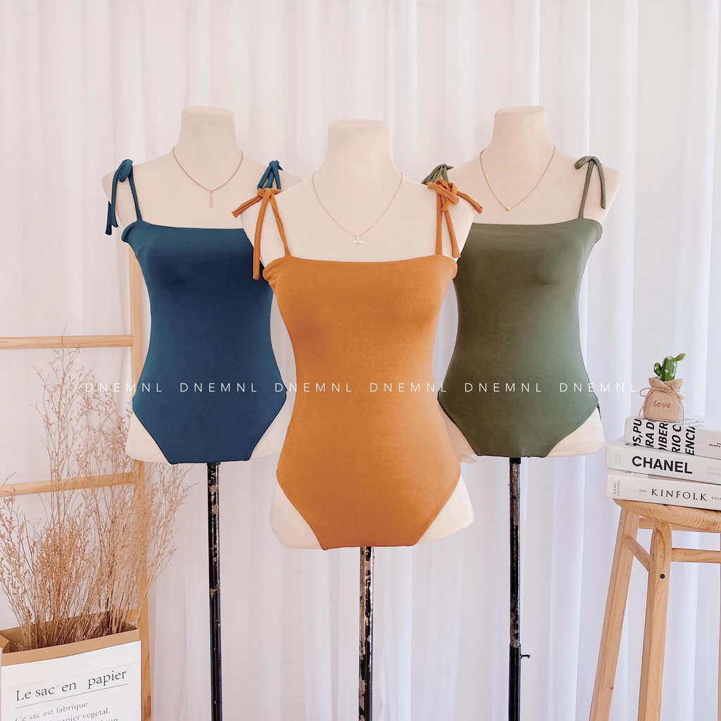 DNEMNLPH Melody String Padded One Piece Swimsuit Trendy Korean BKK