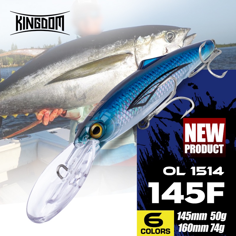 Kingdom Kingpro Minnow Saltwater Wobbler Fishing Hook Tackle Lures  145Mm/50G 160Mm-74G Baits Artificial Hard Trolling Lure Topwater Floating  Long Shot Killer Tenggiri