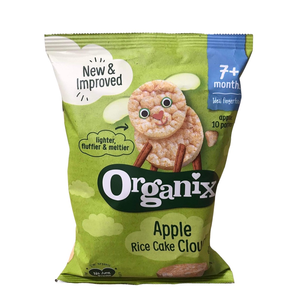 Organix Baby Snacks 7+ months Apple Rice Cake Clouds (40g) New and