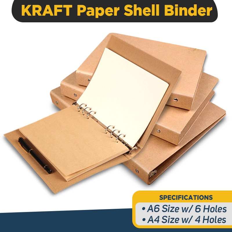 Kraft Paper Shell Binder [Available size A6] Hard Cover Binder