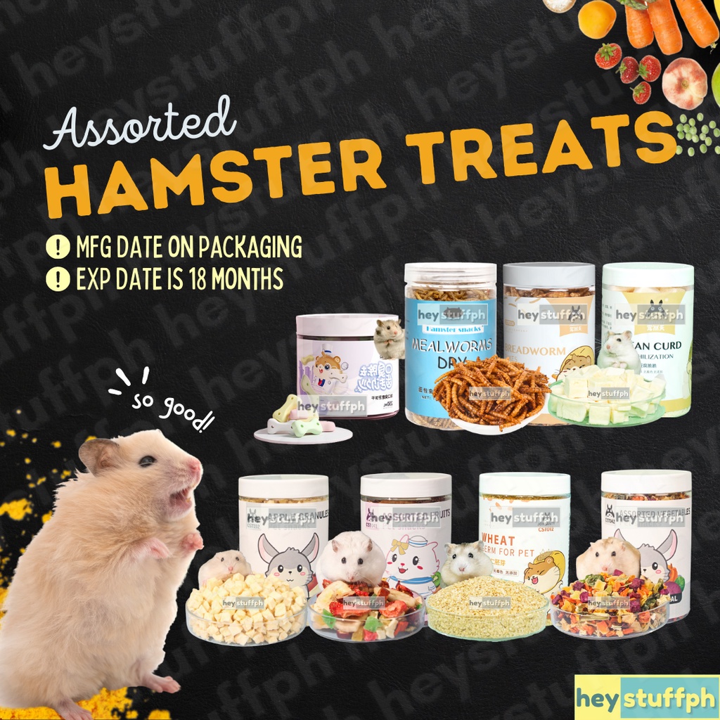 100g Hamster Food and Hamster Treats Mealworm Assorted Fruit and
