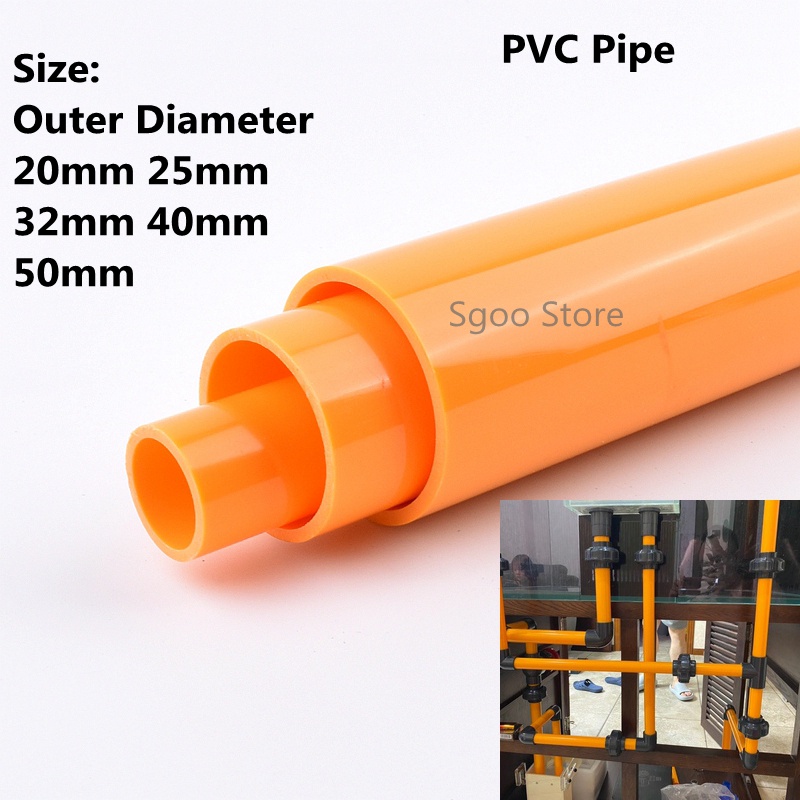 LADQ 15pcs length 50cm OD 2050mm PVC Orange Pipe Fish Tank Aquarium