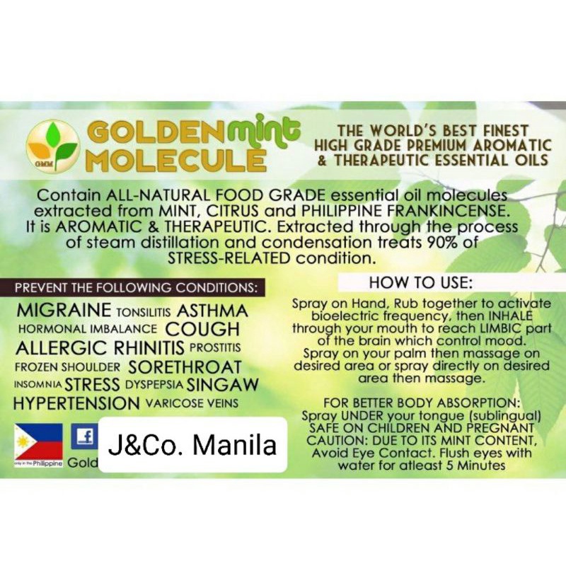 Golden Mint Molecule (The Breath Of Life) Shopee Philippines