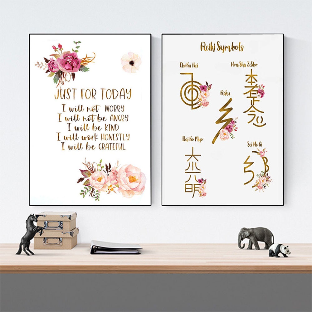 Nordic Reiki Symbols Poster Inspirational Spiritual Pranic Healing ...