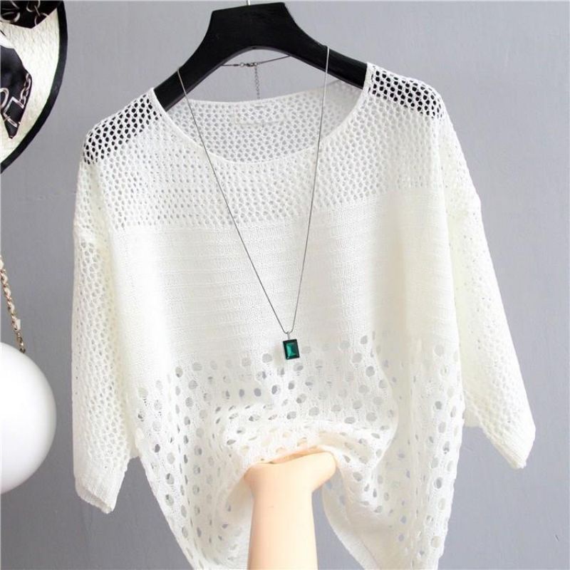Temperament Hollow Summer Knitwear Loose Airconditioning Shirt Women's