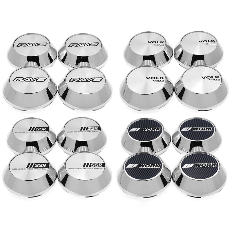 CarDIY 4pcs 65mm Japan Rays Volk Racing SSR Work Wheel Center Cap TE37 Rim Caps Cover Hubcaps