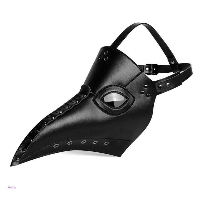 AOTO PU Leather Plague Doctor Mask for Halloween Steampunk Bird Masks