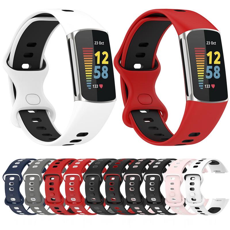 Soft Silicone Watch Band Straps for Fitbit Charge 5 6 Smart Watch ...