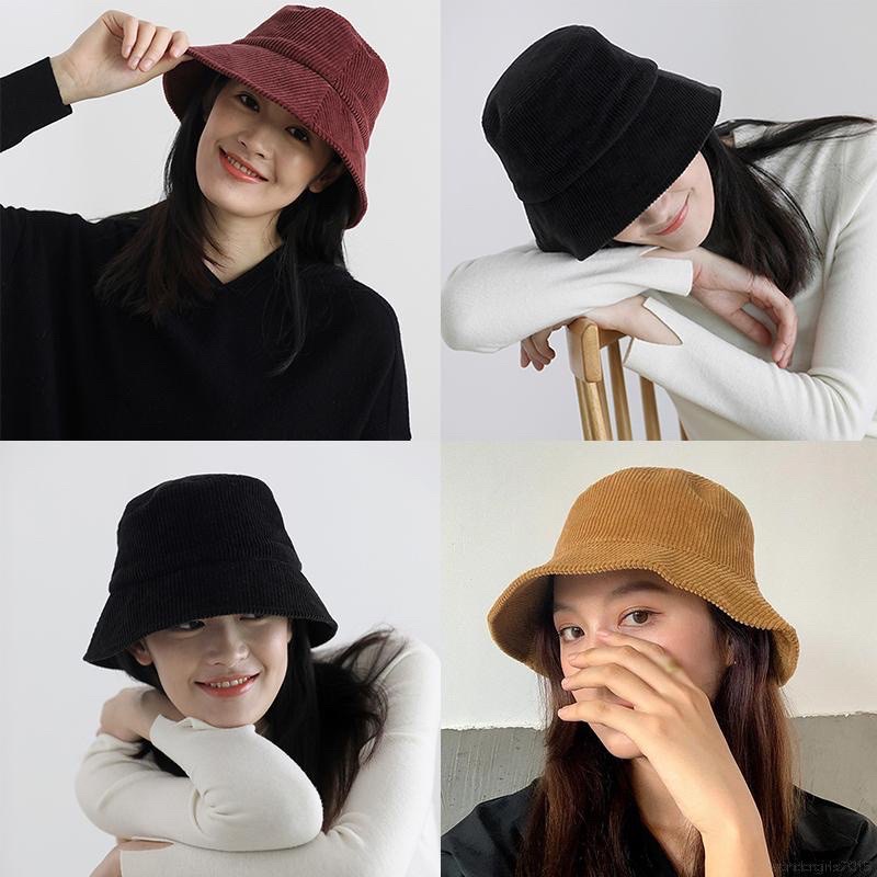 Best-selling Plain Corduroy fabric Korean Inspired Bucket Hat for ...