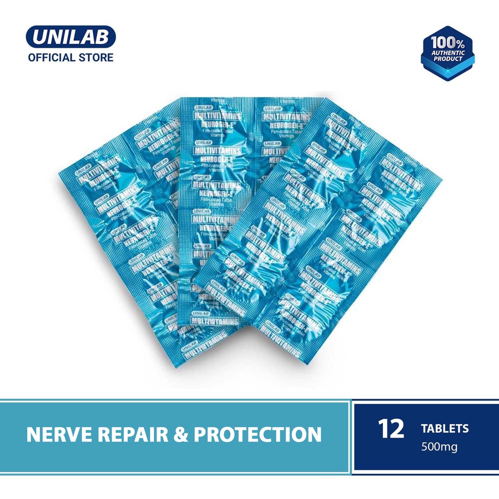 Unilab Neurogen E with Vitamin E and B Complex 12 Tablets Relief from