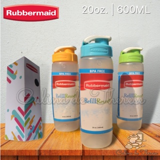 Rubbermaid 20 Ounce Reusable Refillable Water Bottle, (1 Pack of 2 - Pink  and Blue)