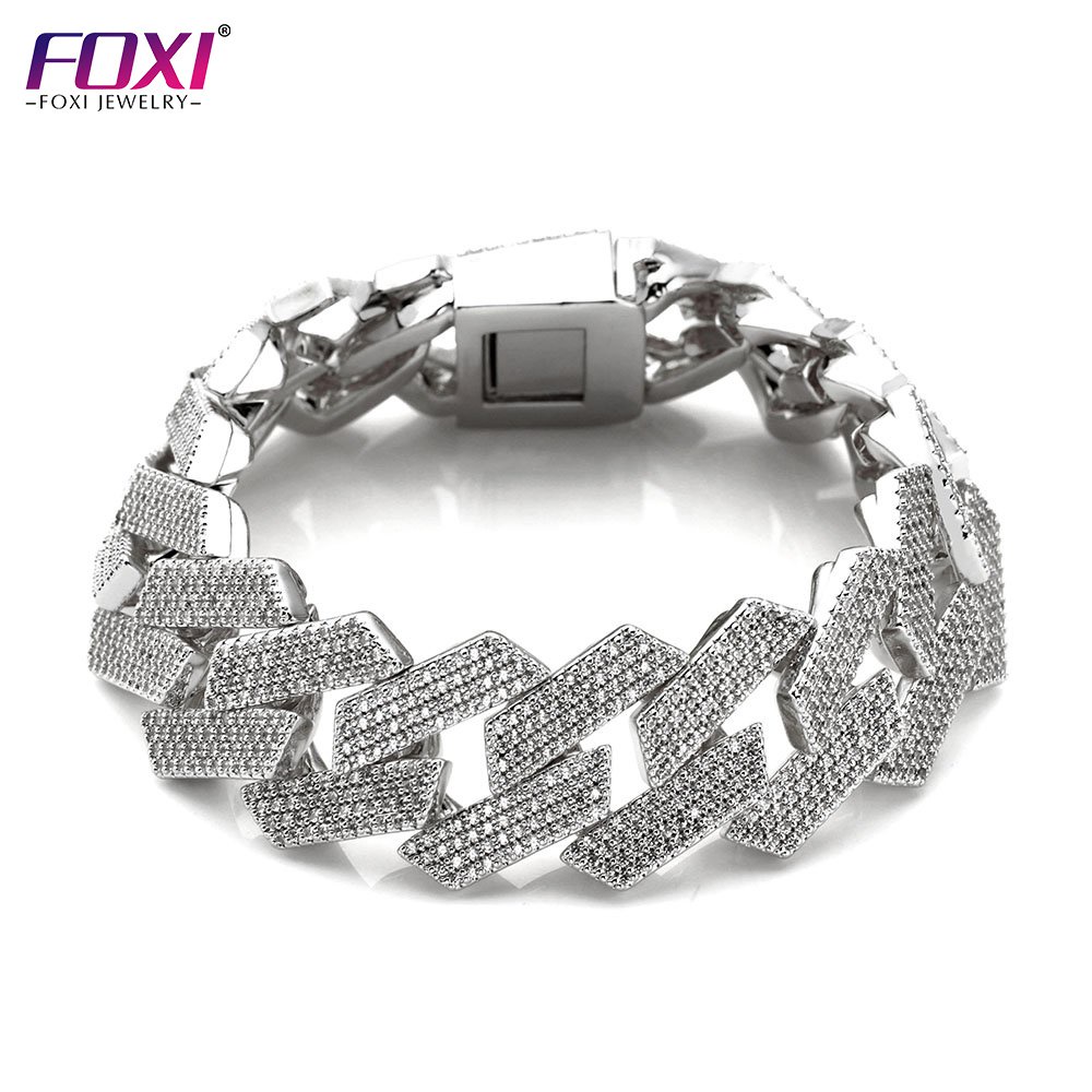 23mm width fashion hip hop jewelry set anklet men male gold silver