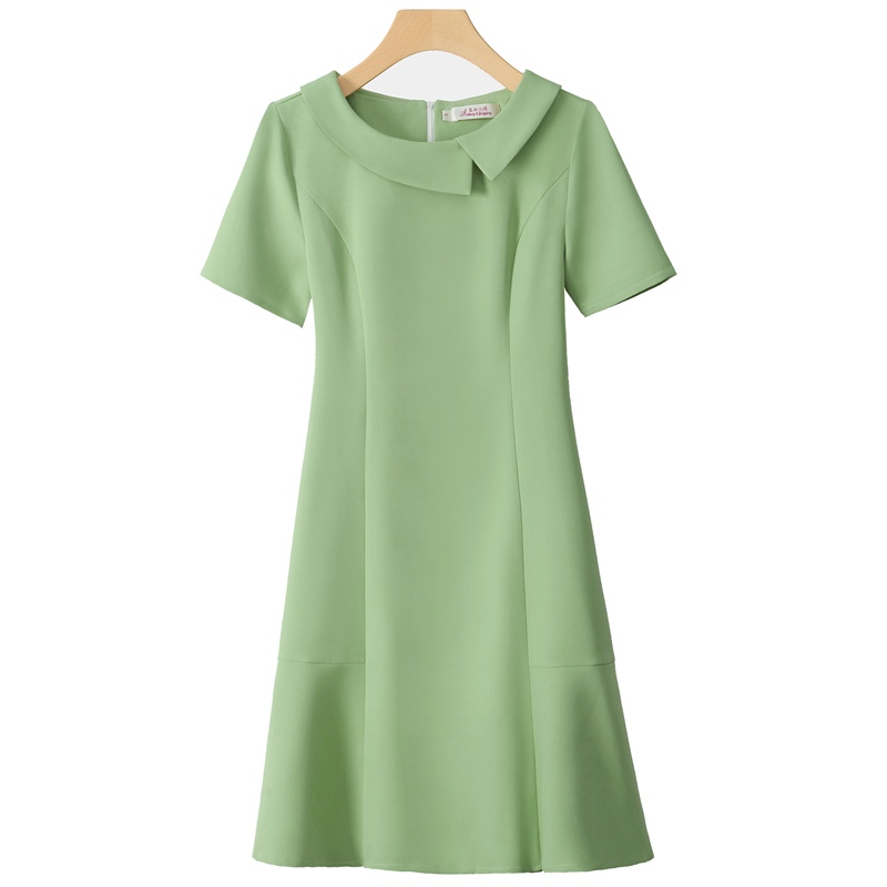 ☇Matcha green dress women s summer 2023 new oblique collar French ...