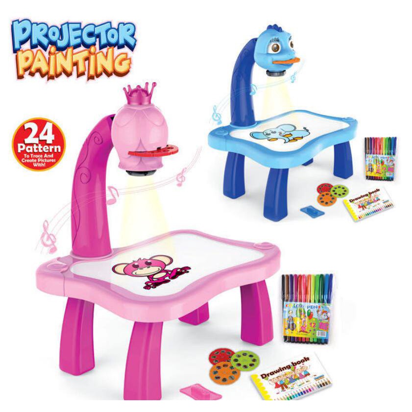 2021 yaya toys child learning desk with smart projector kids painting ...