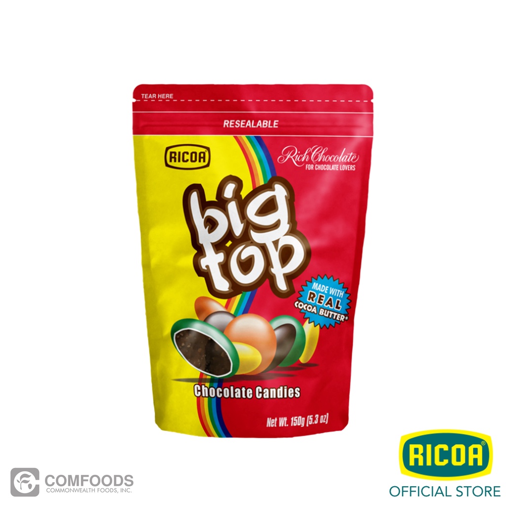 RICOA Big Top Chocolate Candy 150g in Resealable Pouch | Shopee Philippines