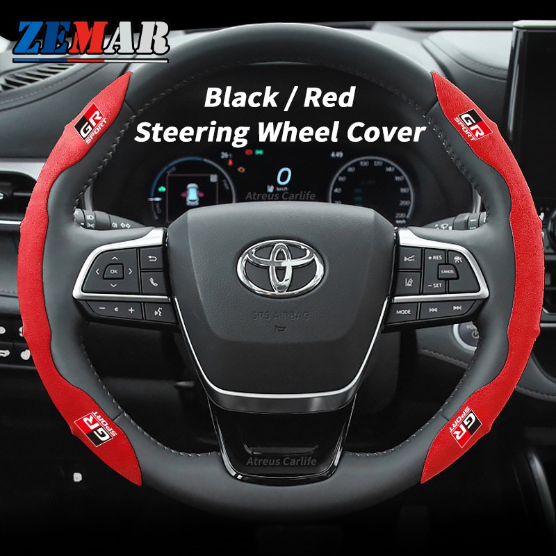 Toyota GR Universal Car Steering Wheel Protective Cover Racing Suede